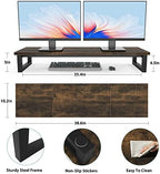 YAOHUOO Dual Monitor Stand Riser, 39Inch Large Monitor Stands for 2 Monitors, Computer Monitor Stand, Wooden Desktop Oraganizer Shelf for Office Desk Computer,Laptop,TV - Image 7