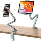 OMOTON GH03 Tablet Holder with 2 ABS Clamps, Aluminum Long Arm Mount, Grey by OMOTON