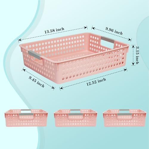 Soddeph A4 Paper Tray with Grip Handles, Plastic Book Basket - Image 2