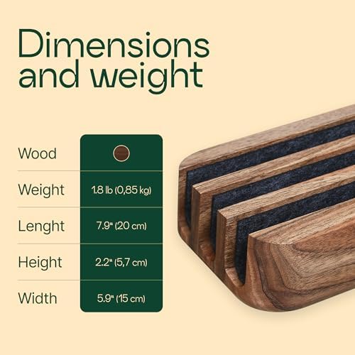 Triple Laptop Stand Vertical Laptop Holder - Vertical Laptop Stand for Desk - Laptop Holder - Handmade of Natural Wood (Triple Walnut) - Image 2