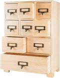 Apothecary Drawers Apothecary Cabinet with Drawers, Natural Wood by PACKGILO