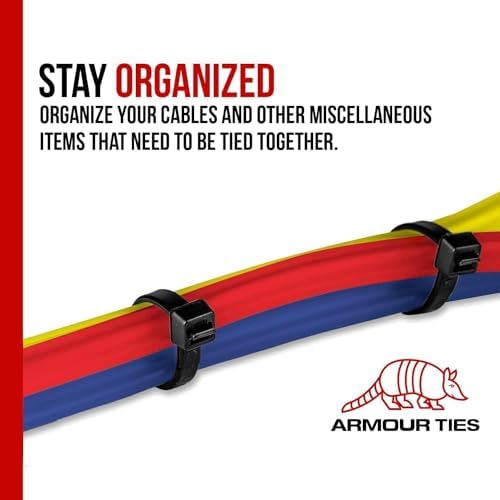 17 Inch Black Zip Ties, 50 lb Tensile Strength, 100-Pack - Image 3