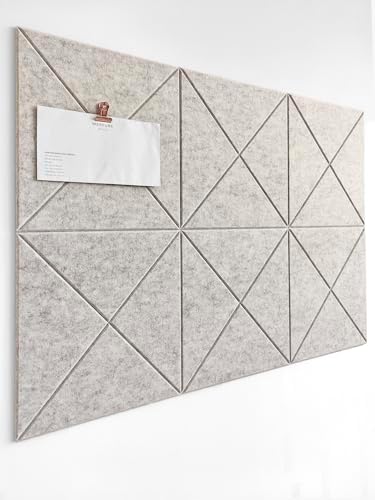 Cork Board 24 x36 Alternative - 6 Pack Felt Wall Tiles with Safe Removable Adhesive Tabs, Cork Boards for Walls Cork Board for Home Office Pin Board Tack Board - Barista by DesignerManufacturerofInnovativeBulletinBoardSolutionsforHomeOffice