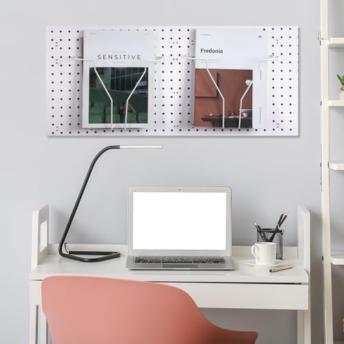 Wonderjune 4 Pcs Expandable Literature Display for Pegboard, White - Image 6