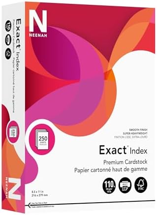 Neenah Exact 30% Recycled Extra-Heavyweight Index Card Stock, 8 1/2in. x 11in., 110 Lb, White, pk Of 250 Sheets, 40411 by Unknown