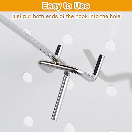 Funrous 100 Pack Hooks for Pegboard Stainless Steel Garage, 6 Inch - Image 3