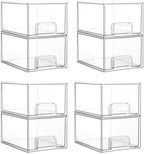 Vtopmart 8 Pack Small Clear Stackable Storage Drawers for Desk, Countertop by Vtopmart