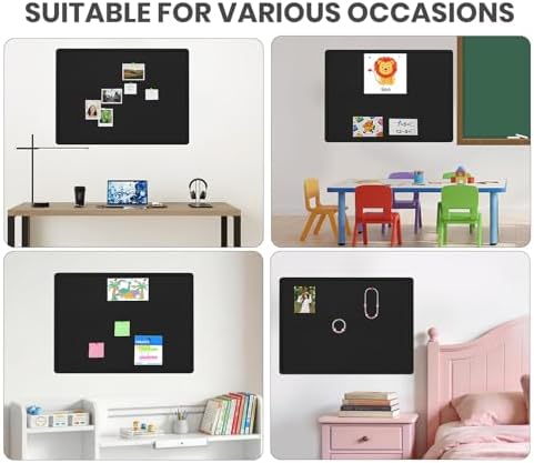 Large Bulletin Board 60" x 36" Felt Cork Board - Decor Pin Board, Black - Image 5