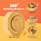 360° Rotating Art Supply Organizer, Holds 750+ Pencils, Bamboo Marker & Pen Holder with Handles, Desk Storage Caddy for Paint Brushes, Crayons, Ideal for Office, Home, Classroom - Image 2