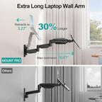 MOUNT PRO Long Laptop Wall Mount, 28" Extended Wall Mount Laptop Holder - Image 3