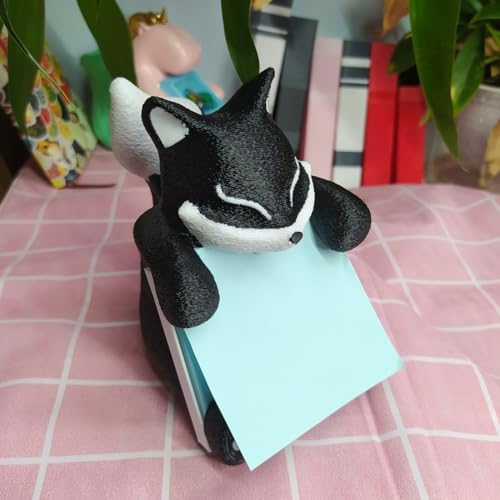 Fox Sticky Note Dispenser Cute Pop Up Sticky Note Holder Animal Fun for Desk Home School Office, 3x3 in, Black, C15 - Image 2