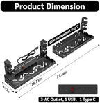 Extended Metal Under Desk Cable Management Tray with Power Outlet - Image 2