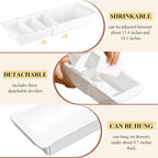Expandable Deep Drawer Organizer Bins for Desk, White, 6 Pcs - Image 5