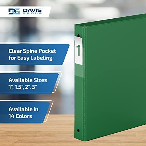 Premium Economy 3-Ring Binder, Spine Label, 1" Round Rings, Green, 6 Pack - Image 4