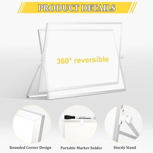 Double-Sided Magnetic White Board with Stand, 18" x 14" - Image 2