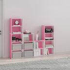 Furinno LUDER 4-Tier Book Shelf, Open Shelves Bookshelf, Pink/White - Image 2