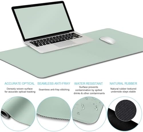 LIMKRIAN Sage Green Mouse Pad Set, XXL Desk Matt for Desktop Decor - Image 4