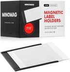 25pcs Magnetic Label Holders 3x5 Inches | C Channel Magnetic Index Card Holder for Steel Shelves, Warehouse Racks by MINOMAG