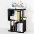 Desk Shelf Organizer, Small Desktop Bookshelf Wood, Black by FOFARY