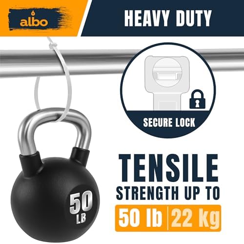 ALBO 1000 Pcs. White Zip Ties, 12 Inch, Heavy Duty, 50 lb Tensile Strength - Image 3