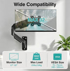 AX WABER Single Monitor Wall Mount for 17 to 32 inch Flat/Curved Computer Screens,Full Motion Adjustable Mechanical Spring Monitor Wall Arm Holds Up to 22lbs,VESA Wall Mount 75x75/100x100, Black - Image 2