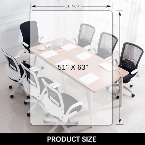 Kuyal Clear Chair mat for Hardwood Floor, 51 x 63 inches - Image 6