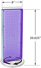 Azar Displays 700508-PUR-4C16 8-Inch W by 20-Inch H Revolving Black Pegboard Counter Display with 16-Pack of 4 inch Locking Hooks, Purple - Image 3