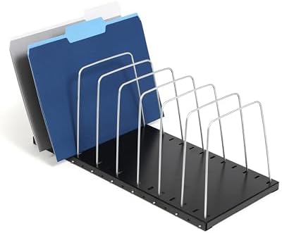 Huron Steel Wire Adjustable Vertical 8-Slot Desk File BinderOrganizer Storage - Image 4