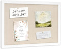 DOLLAR BOSS 36"x24" Linen Cork Board Decorative Bulletin Board, White by DOLLARBOSS