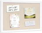 DOLLAR BOSS 24"x18" Linen Cork Board Decorative Bulletin Board, White by DOLLARBOSS