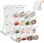 2-Pack Replaceable Pegboard Display Stand, 10.63x14.76 in, 26 Hooks, White by PHXGrove