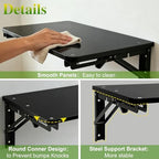 Wooden Folding Shelf Wall Mounted for Small Space, Fold Down Desk for Home - Image 4