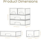 Criusia Stackable Storage Drawers, 4 Pack Clear Plastic Makeup & Bathroom Organizer, Versatile Storage Bins for Vanity, Under Sink, Kitchen Cabinets & Pantry - Image 2
