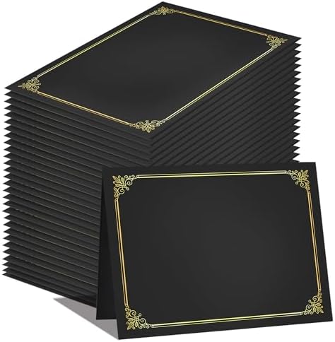 GNL Certificate Holders - 50 Packs Black Diploma Holders, Certificate Covers with Gold Foil Border, for Letter Size 8.5 x 11 Certificate Paper, Award, Graduation, Documents by GNL