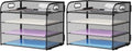 Marbrasse 4 Tier Paper Organizer Letter Tray - Mesh Desk File Organizer with Handle, Paper Sorter Organizer for Letter/A4 Office File Folder Holder (Black, 12.6" x 9.1" x 10.7") (Pack of 2) by Marbrasse