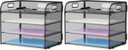 Marbrasse 4 Tier Paper Organizer Letter Tray - Mesh Desk File Organizer with Handle, Paper Sorter Organizer for Letter/A4 Office File Folder Holder (Black, 12.6" x 9.1" x 10.7") (Pack of 2) by Marbrasse