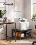 VASAGLE 2-Tier Printer Stand with Locking Wheels, Under Desk Printer Table - Image 2