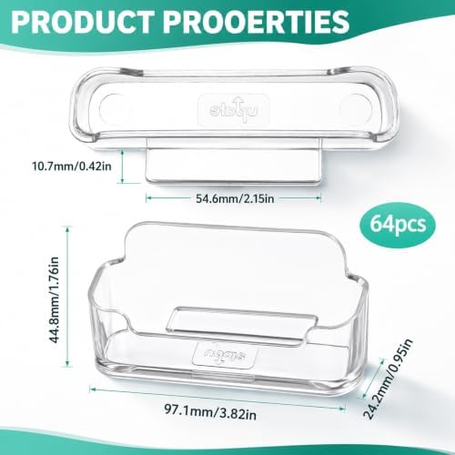 64 Pack Desktop Style Acrylic Business Card Holders Clear Postcard Display - Image 2