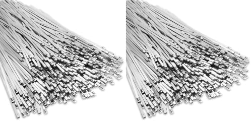 LEIFIDE 500 Pcs Stainless Steel Zip Ties 304 Metal Cable,11.8 Inch (Pack of 2) by LEIFIDE
