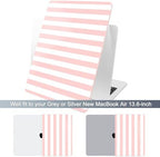 Batianda LumiArt Case for MacBook Air 13.6" M2-M5 Chip, Pink White Stripe - Image 3