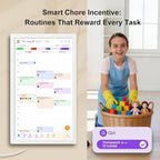 21.5 Inch Magnetic Fridge Smart Digital Calendar, White - Image 2