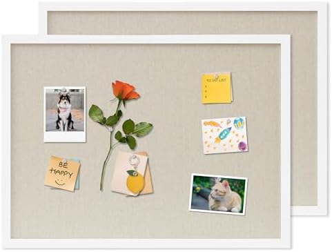 DAHAPYBOO Cork Board with Linen White 2Pack,Bulletin Board 23"x17" by DAHAPYBOO