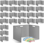 24 Pcs Desk Dividers for Students Plastic Durable and Waterproof Privacy Folders Shields Test Dividers with Classroom Privacy Boards for School Study Teacher Supplies (24pcs Grey) by ZSMKJIAYE