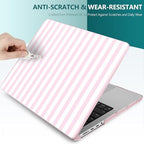 DONGKE Compatible with MacBook Pro 16 Inch Case (2026-2021 Release, M5 M4 M3 M2 M1 Pro/Max Chip), Plastic Hard Shell with Keyboard Cover & Screen Protector for MacBook Pro 16", Pink & White Stripes - Image 7