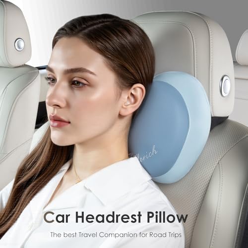 FLORICH Lumbar Support with Car headrest Back Pillow for Chairs Headrest Pillow for Car Ergonomic Ultrathick Memory Foam Back Pillow for Office Chair (Blue) - Image 4