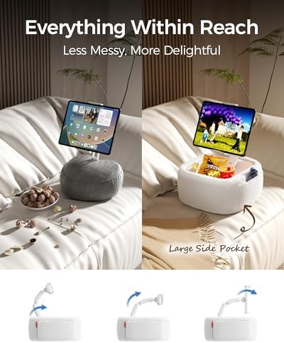 LULULOOK Tablet Pillow Stand for Kindle/iPad, Kindle Holder for Bed, White - Image 2