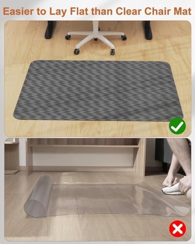 Blvornl Ultra Large Office Chair Mat for Hardwood Floor, Rolling Chair Mat for Hard Wood, Large Anti-Slip Hard Floor Protector, Heavy Duty Computer Desk Rug for Office and Home 47.2"*60" Deep Grey - Image 3