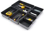 Welaxy 7pc Shallow Felt Desk Drawer Organizers Trays Charcoal Storage Bins - Image 5