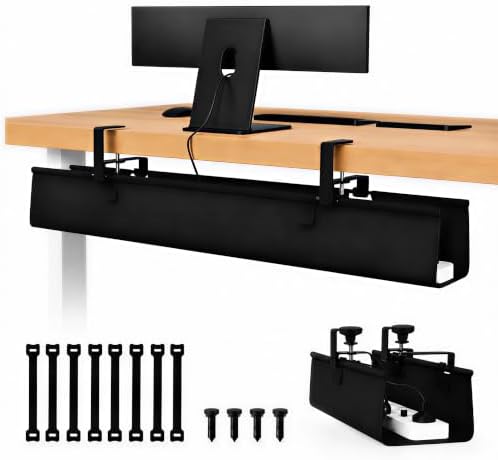 Under Desk Cable Management Tray 48" No Drill Cord Organizer 70lbs Metal by Unknown