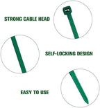 Zip Ties Assorted Sizes(4”+6”+8”+12”), 2000 Pack,Green Cable Ties,Multi-Purpose Self-Locking Nylon Cable Cord Management,Plastic Wire Ties for indoor and outdoor use. - Image 2